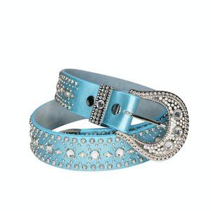 Blue Studded Cowboy Belt